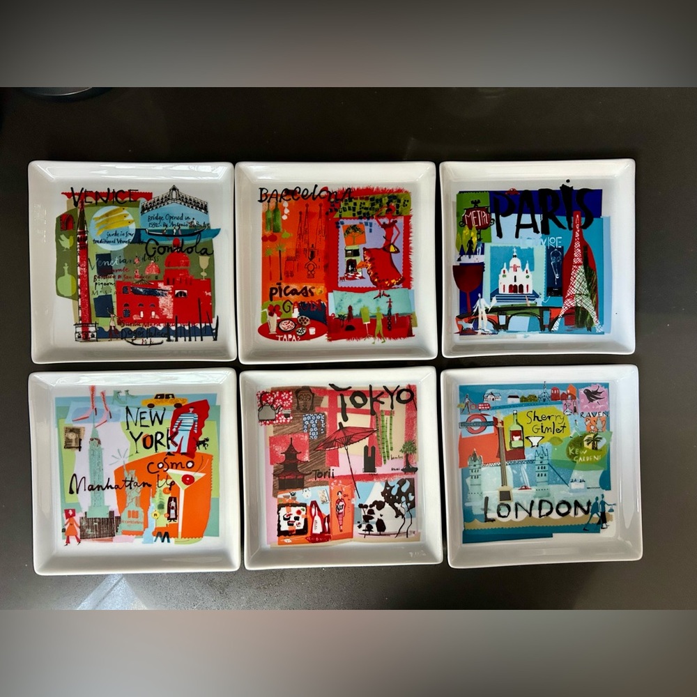 Appetizer plates, int’l cities, Crate & Barrel